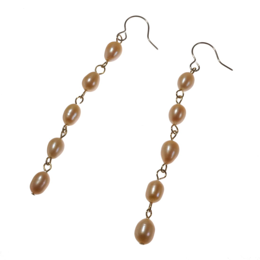 レディースピアス 淡水パール 5粒 カラフル サージカルステンレス