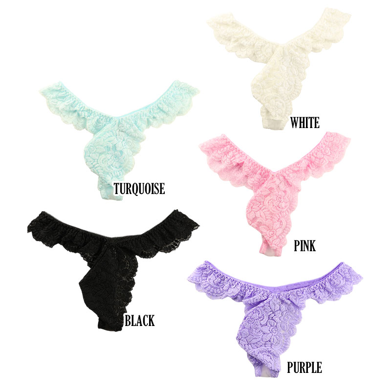 20ハーフ生地 レース 3Dポーチ型 Tバック...の詳細画像1