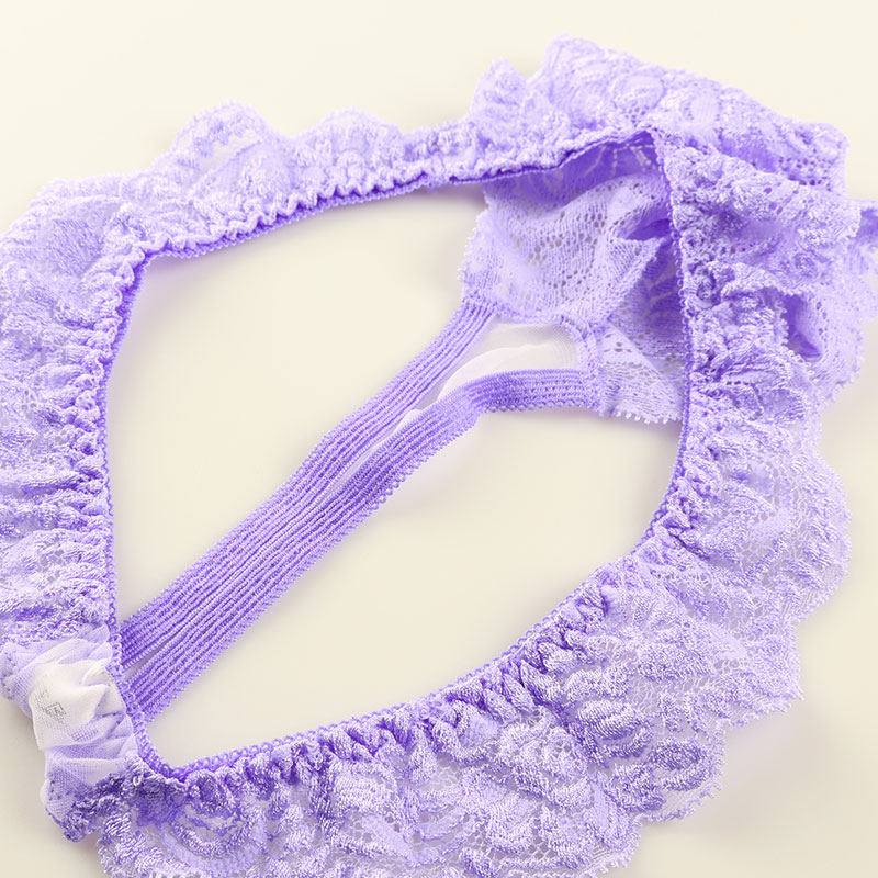 20ハーフ生地 レース 3Dポーチ型 Tバック...の詳細画像5