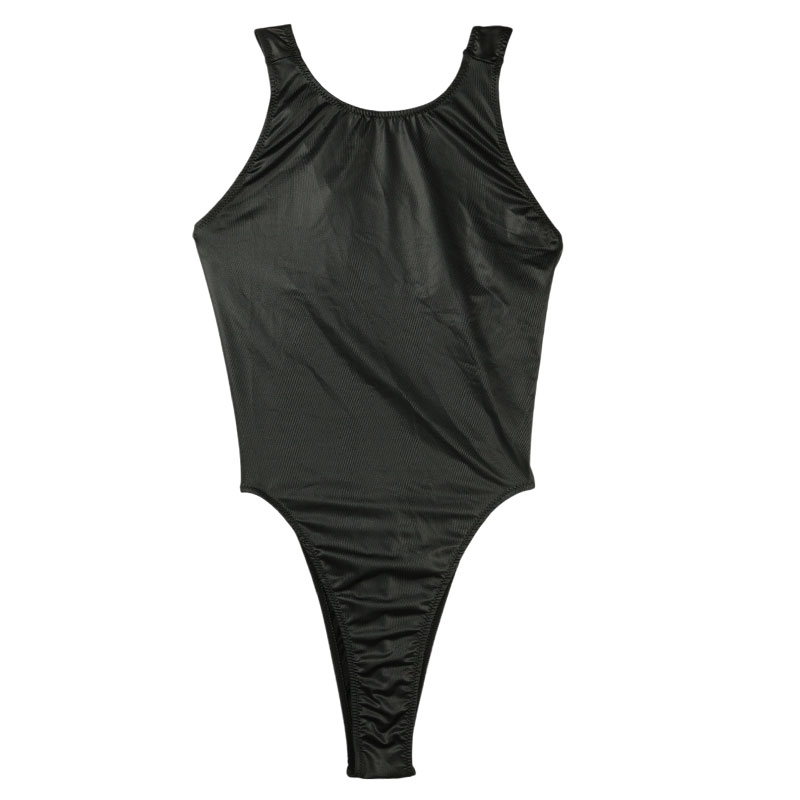 地図柄＆トロピカルボーダー 競泳水着 小尻ハーフバック型 ハイレグ 薄生地 地図柄＆トロピカルボーダー 競泳水着 小尻ハーフバック型