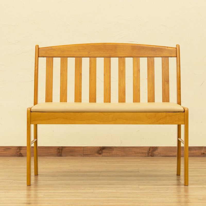 ダイニング ベンチ チェア コローナ / 新品未使用（ライトブラウン） ダイニングベンチ 背もたれ 背もたれ付き チェア ベンチ