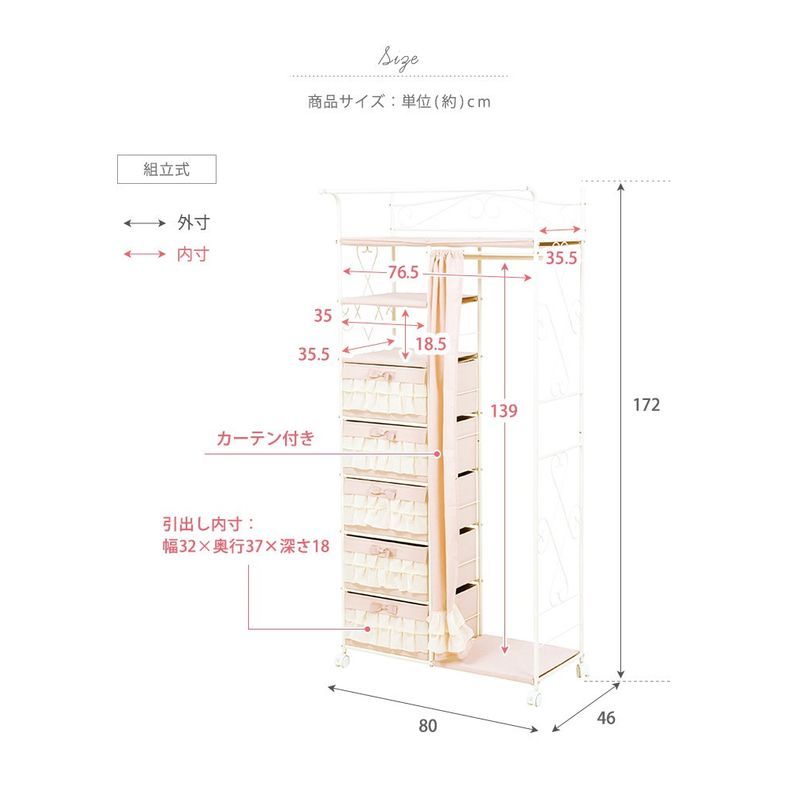 ハンガーラック KHR-3163PI 萩原株式会社スリーアイ事業部 ハンガー