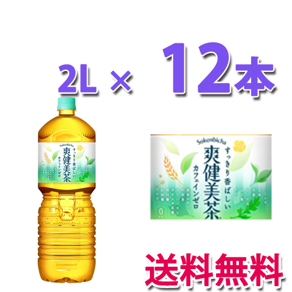 コカ・コーラ社製品 爽健美茶 PET 2L 2ケース 12本 緑茶、日本茶
