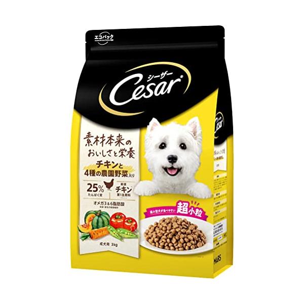 MARS シーザードライ 成犬用 チキンと4種の農園野菜入り 超小粒 3kg