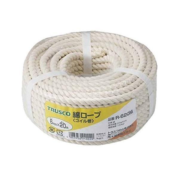 倉 ＴＲＵＳＣＯ 難燃ロープ６ｍｍＸ２０ｍ 1巻 TRNR-620B ad-naturam.fr