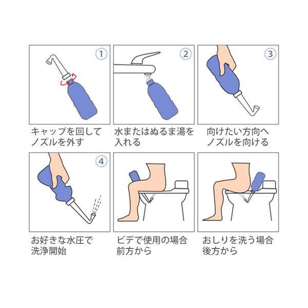 携帯ウォシュレット おしり洗浄器 手動タイプ 介護 災害 キャンプ 旅行 トイレ用 男女兼用 オムツ ((C :FK19002-A2203:LARGO  Yahoo!店 - 通販 - Yahoo!ショッピング