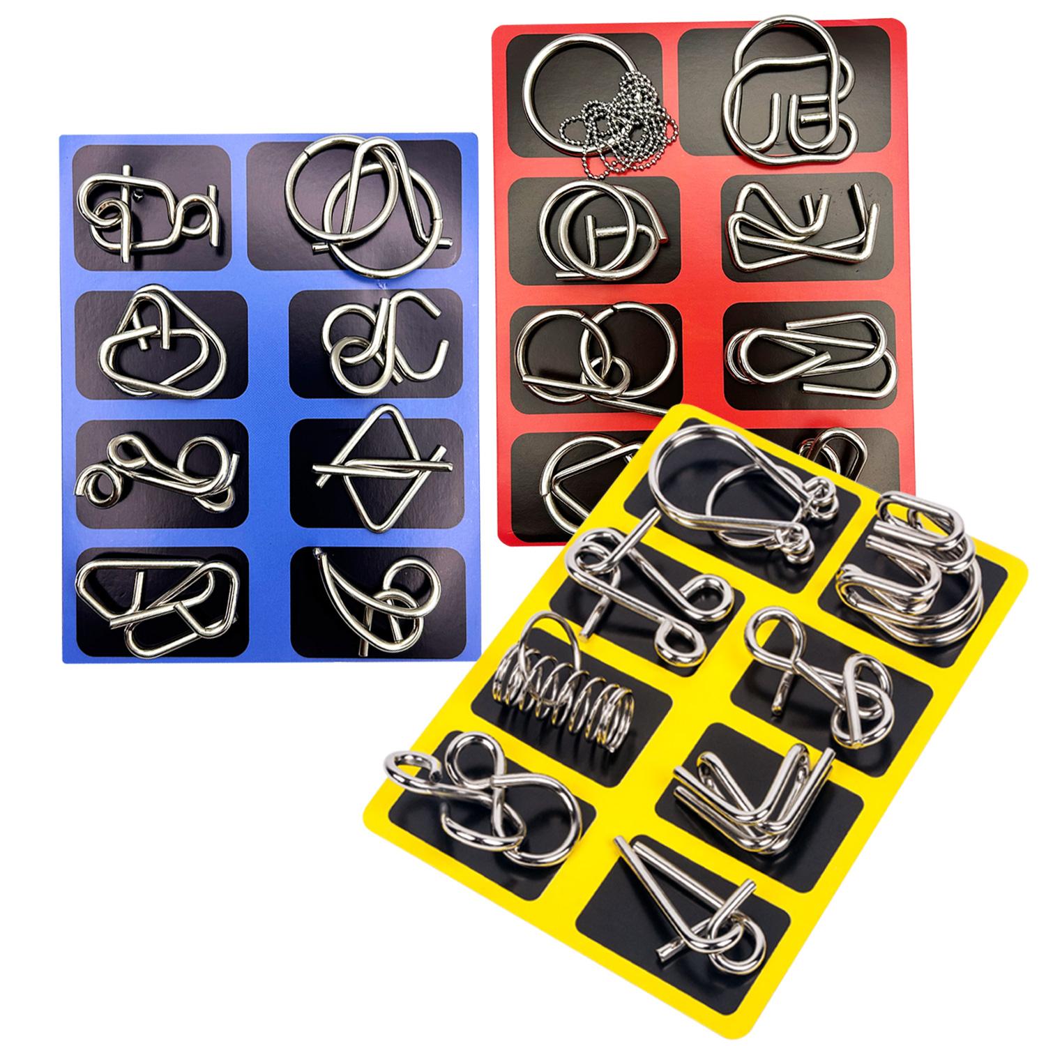 知恵の輪 8点x3セット 玩具 知育 脳トレ パズル ゲーム ミステリー