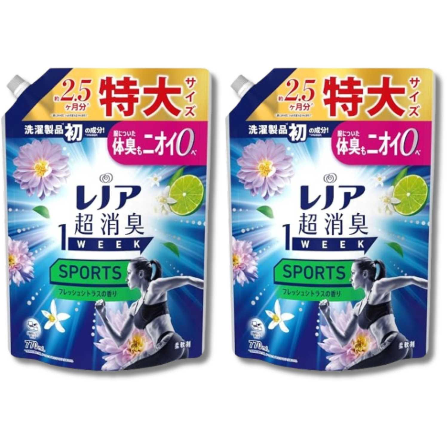 P&G 2個セット レノア超消臭1WEEK SPORTS フレッシュシトラスの香り