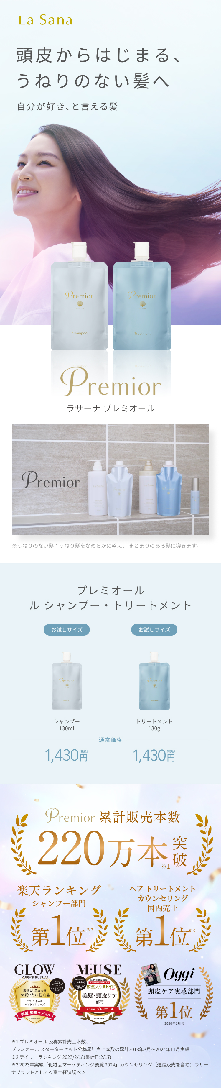La Sana ラサーナ プレミオール （シャンプー 130ml