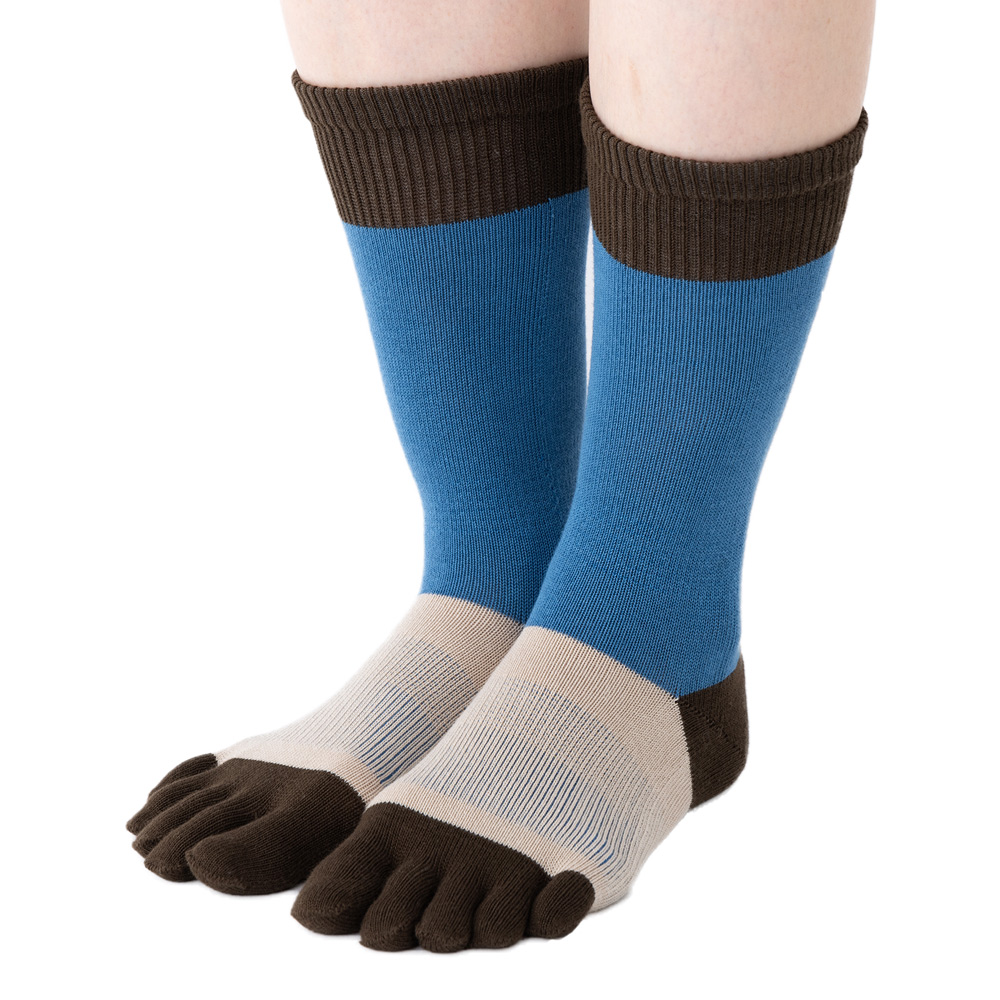 5本指ソックス クルー 22-24cm 外反母趾 抗菌防臭 10693 ユビラックス スリーカラーズ カラフル サポート  レディース 五本指 靴下 日本製 LASANTE |  | 06