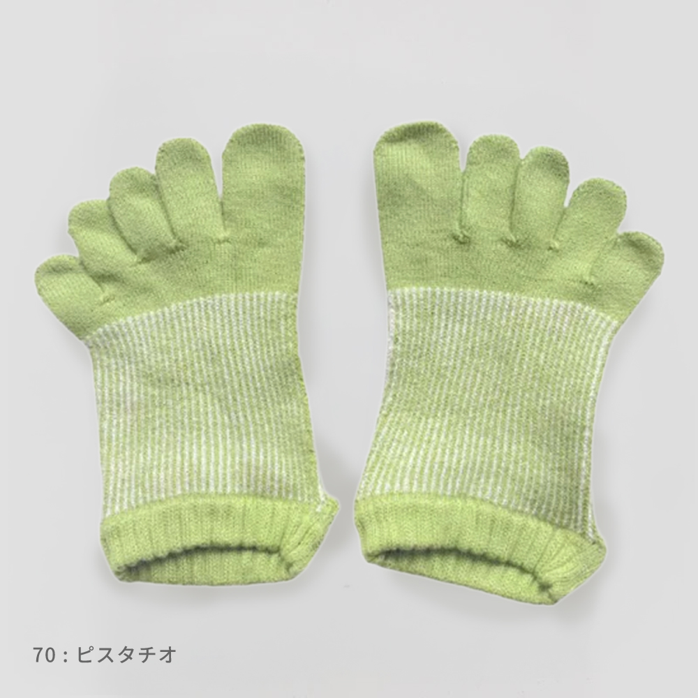 5本指ソックス アンクル 23-25cm オーガニックコットン 滑り止め 140201 RETRO 光沢ピンストライプ 五本指 靴下 日本製 ニッティドプラス knitido+ |  | 05