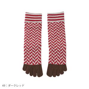 5本指ソックス ハイクルー 23-25cm オーガニックコットン 滑り止め カラフル 140216 ...