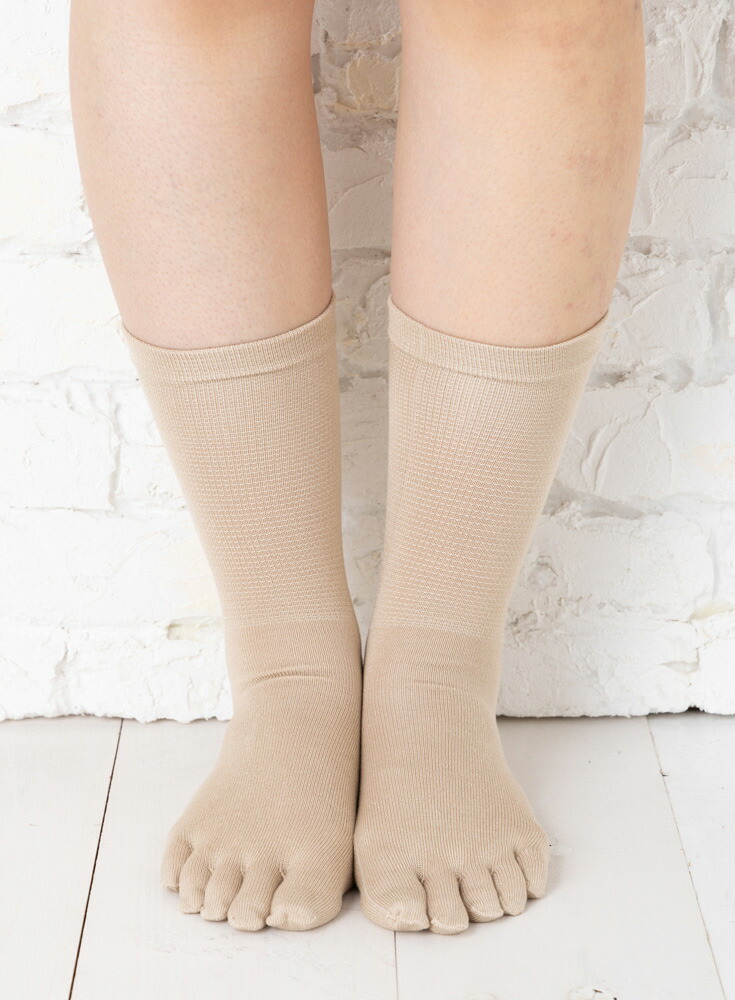 5本指ソックス クルー 24-26cm 26-28cm 薄手 シルク 20163 絹 ハイゲージ レディース メンズ 五本指 靴下 インナー 日本製 LASANTE |  | 01