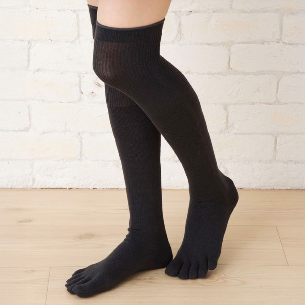 5本指ソックス オーバーニー ハイソックス 22-24cm レディース 30674 靴下 五本指 日本製 LASANTE |  | 01
