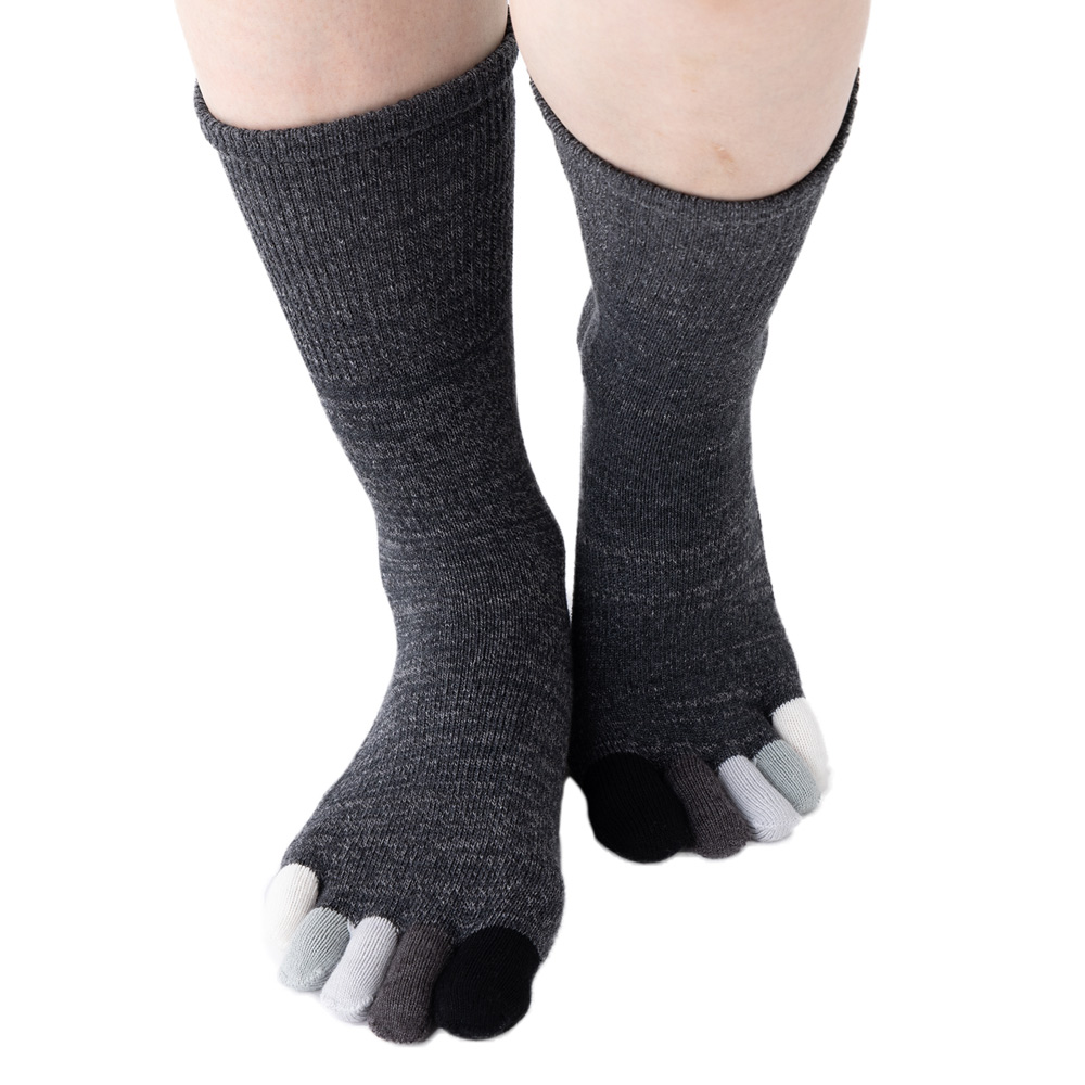 5本指ソックス クルー 22-24cm 中厚 ゆったり 30713 ユビラックス 指先マルチ カラフル レディース 五本指 靴下 日本製 LASANTE |  | 03