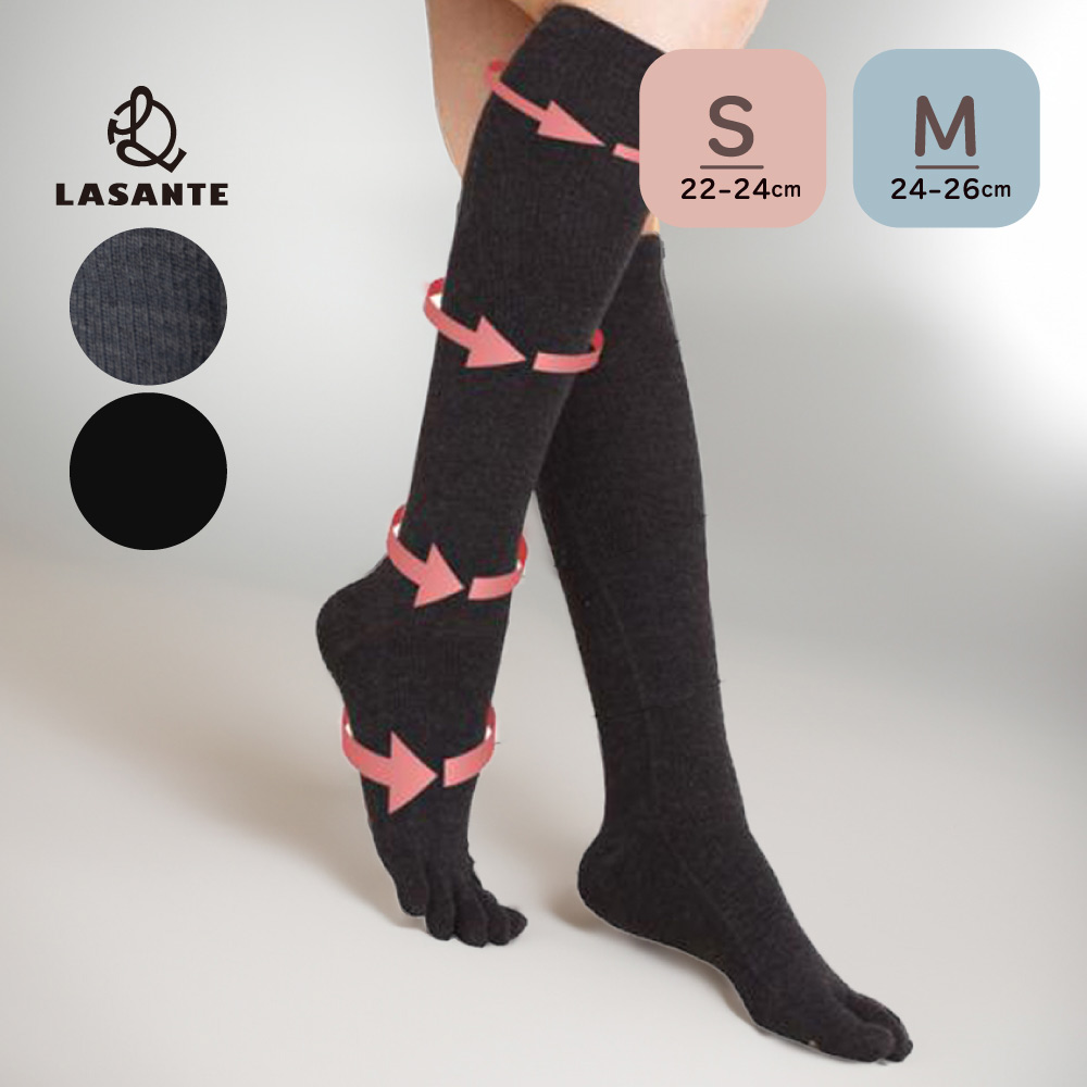 5本指 段階着圧設計 ハイソックス 22-24cm 24-26cm 26-28cm 薄手 11084