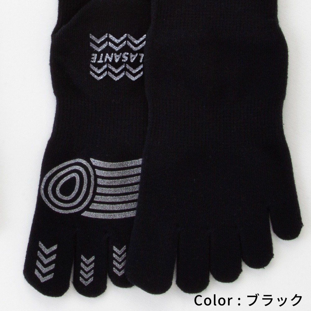 5本指ソックス ショート 22-24cm 24-26cm 26-28cm 滑り止め 抗菌防臭加工 速乾 7240 ランニング レディース メンズ 五本指 靴下 日本製 LASANTE |  | 01