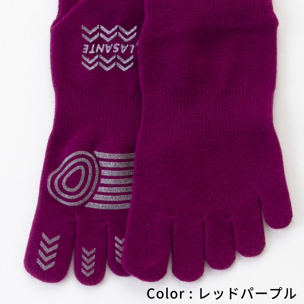 5本指ソックス ショート 22-24cm 24-26cm 26-28cm 滑り止め 抗菌防臭加工 速乾 7240 ランニング レディース メンズ 五本指 靴下 日本製 LASANTE |  | 02