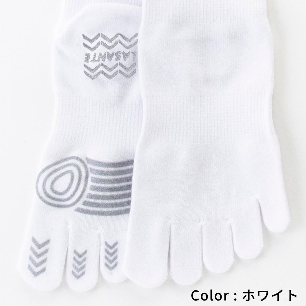 5本指ソックス ショート 22-24cm 24-26cm 26-28cm 滑り止め 抗菌防臭加工 速乾 7240 ランニング レディース メンズ 五本指 靴下 日本製 LASANTE |  | 03