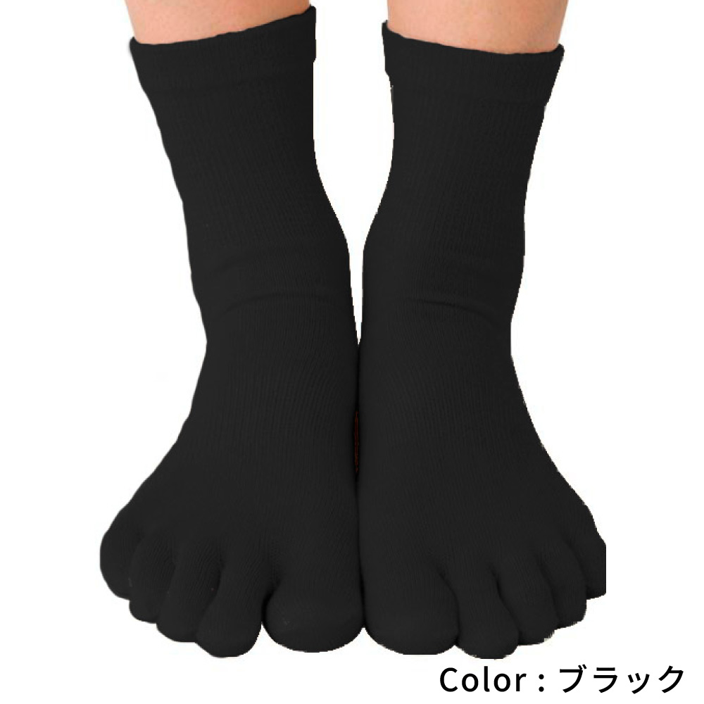 5本指ソックス 22-24cm クルー 薄手 8250 綿 ハイゲージ レディース 五本指 靴下 日本製 LASANTE |  | 01