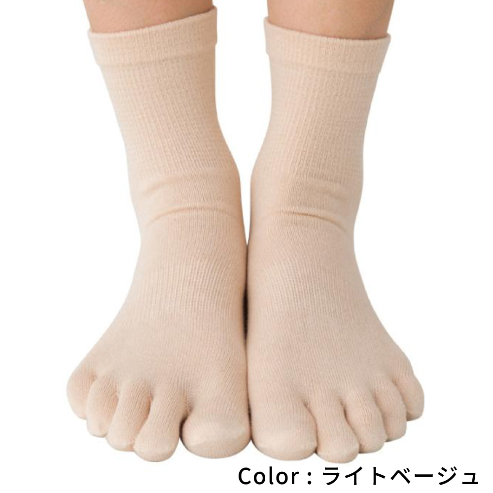 5本指ソックス 22-24cm クルー 薄手 8250 綿 ハイゲージ レディース 五本指 靴下 日本製 LASANTE |  | 03