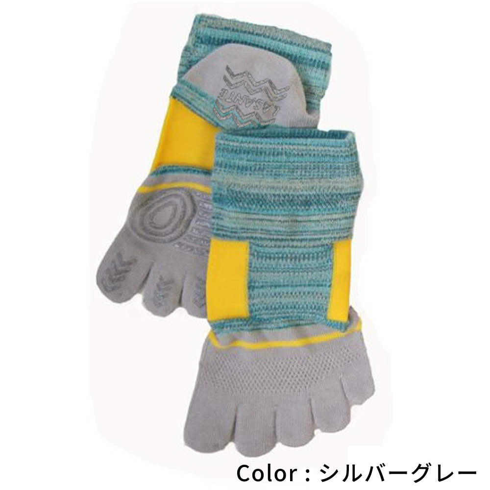 5本指ソックス くるぶし丈 22-24cm 24-26cm 26-28cm サポート 滑り止め 抗菌防臭 速乾 立体 9430 3次元 スポーツ レディース メンズ 五本指 靴下 日本製 LASANTE |  | 02