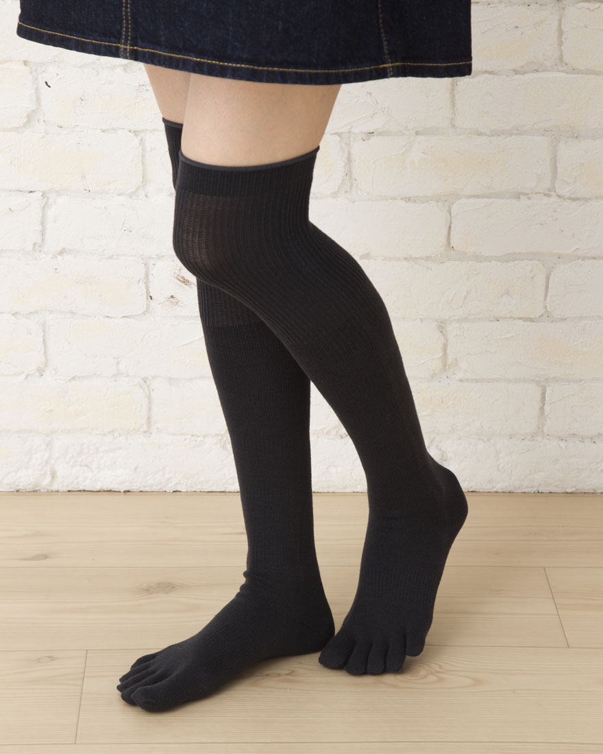 オーバーニー　5点 5本指ソックス オーバーニー ハイソックス 22-24cm レディース