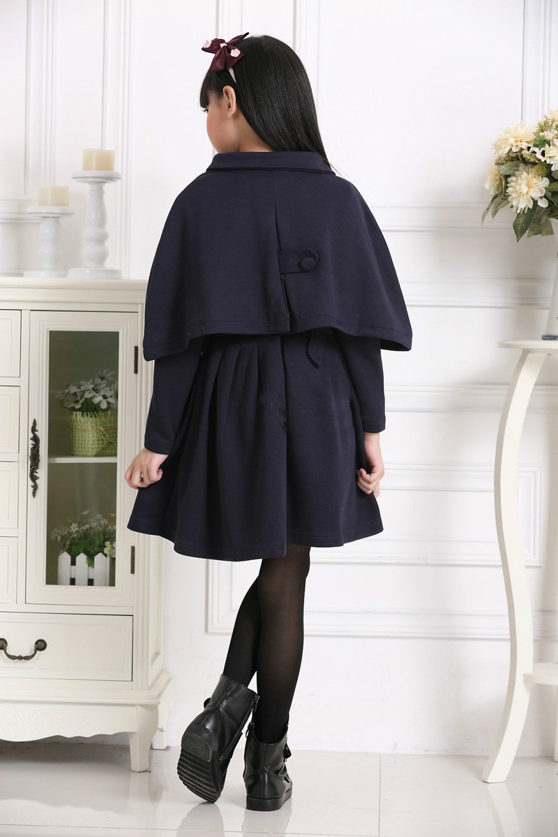 ワンピース おそろいのケープ付き 100 110 120 130 140 長袖 女の子