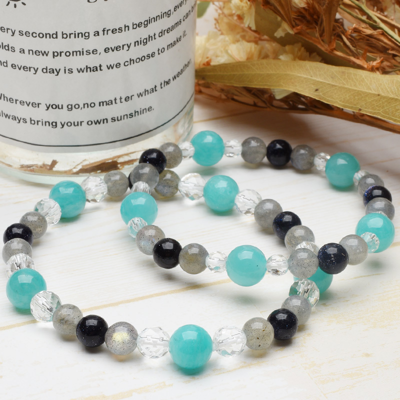 4月デザイン】選べる3種 天然石 パワーストーン ラブラドライト