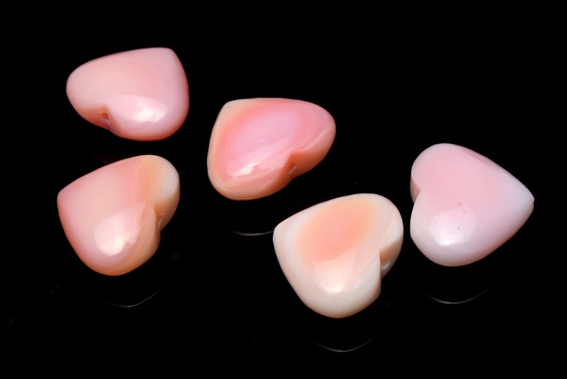 ハート クイーンコンクシェル (中)3粒セット 10x8mm 粒売り