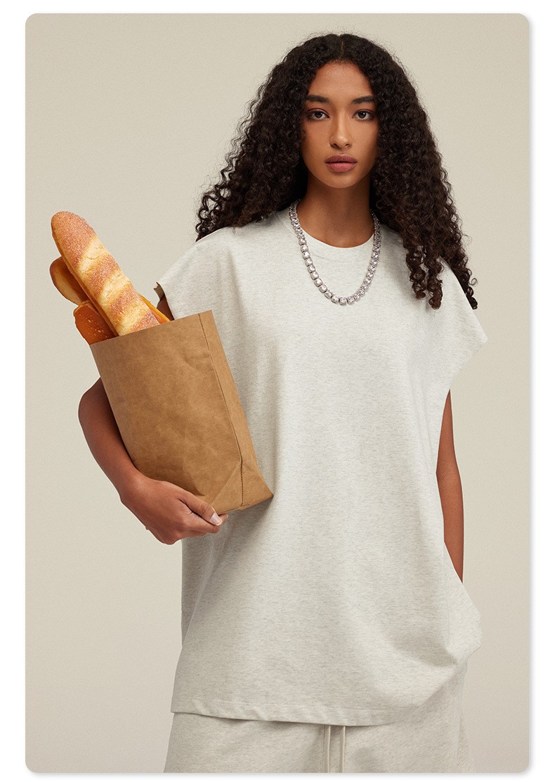 ビッグシルエット タンクトップ ノースリーブ シャツ ストリートファッション ヘビーウェイト カットオフ Tシャツ メンズ レディース |  | 08