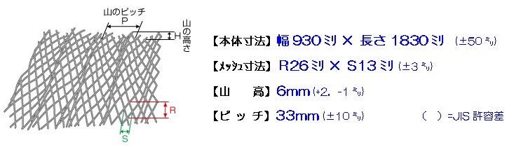 【ラス網】JIS規格品!! モルシタ1号6ミリ山 5坪梱包 :0002:モルシタ商店街 - 通販 - Yahoo!ショッピング