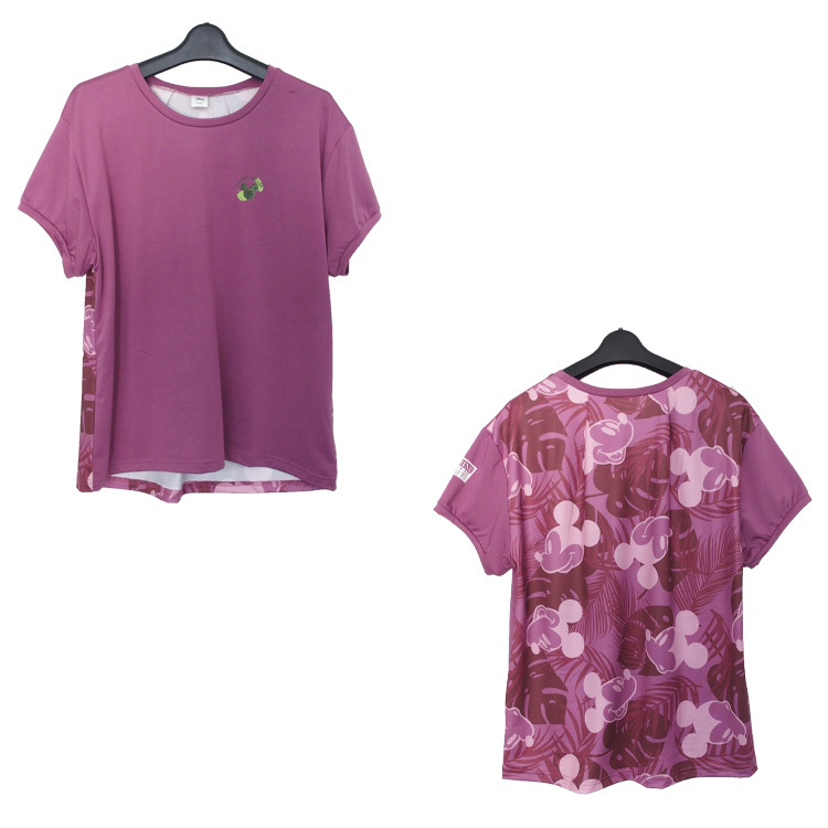 Disney 爆買い ディズニー ミッキー Tシャツ 半袖 レディース Uv対策 ダンス ボトムス フィットネス ドライ ゆるトップス フィット