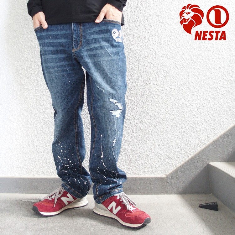 ネスタブランド Nesta Brand デニムパンツ ダメージ デニム メンズ 大きいサイズ 19 新作 ストレッチ 193nb1804 Lattache ラタッシュ 通販 Yahoo ショッピング