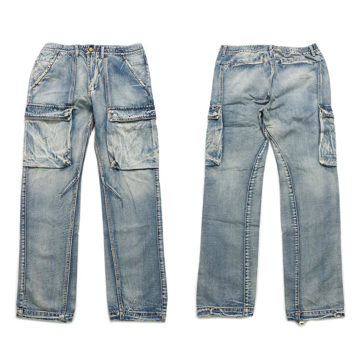 mnml ミニマル デニムパンツ カーゴパンツ V216 CARGO DENIM VINTAGE BLUE メンズ ボトムス