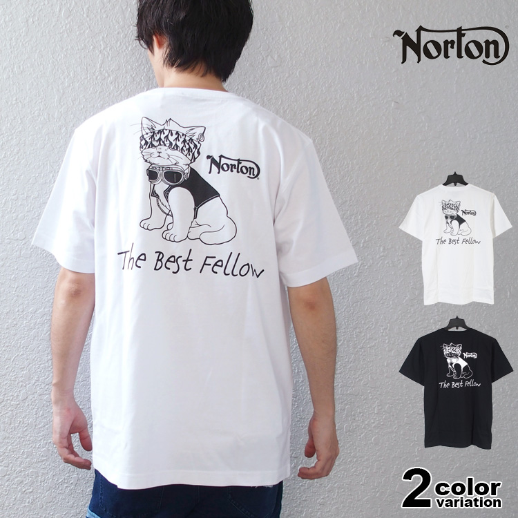 NORTON ノートン Tシャツ 半袖 JAPAN加工 パンク キャット Tシャツ メンズ 大きいサ...