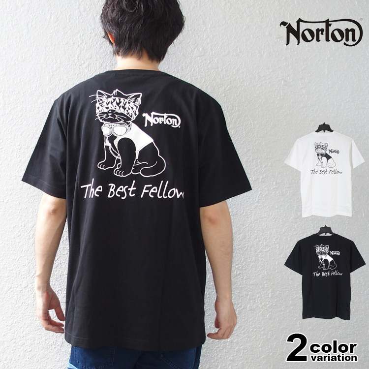 NORTON ノートン Tシャツ 半袖 JAPAN加工 パンク キャット Tシャツ メンズ 大きいサ...