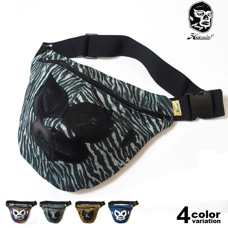 Haoming（ハオミン） ヒップバッグ ボディバッグ 総柄 ゼブラ柄 パッチ