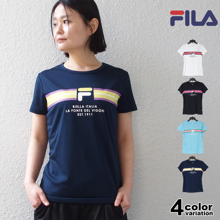 FILA フィラ 半袖 Tシャツ レディース 吸水速乾 UV対策 吸汗 ドライ フィット トレーニン...