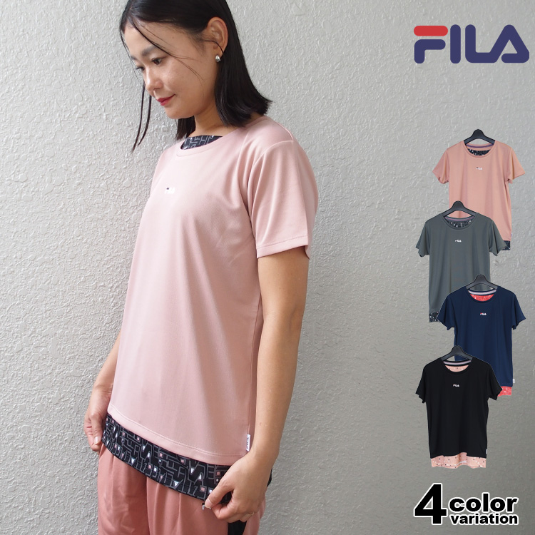 FILA フィラ 半袖 Tシャツ レディース 吸水速乾 UV対策 吸汗