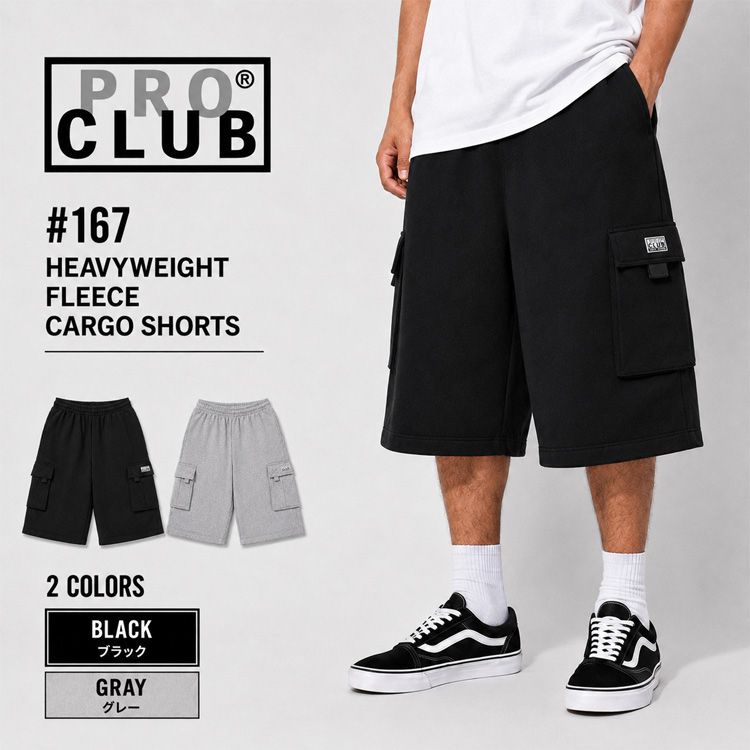 新品未使用タグ付き PROCLUB プロクラブ スウェット カーゴショーツ M PRO CLUB（プロクラブ） カーゴ スウェットショーツ スウェット ハーフ