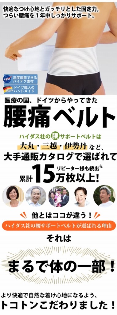 Hydas 【送料無料】□ドイツ製Hydas社 腰椎サポートベルト/HS-0001