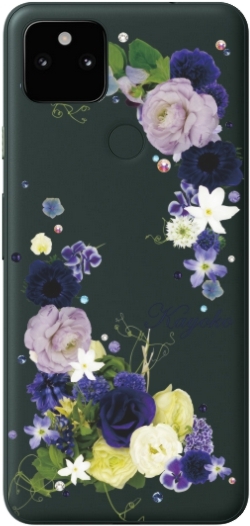 Google Pixel5a ケース グーグルピクセル5a カバー ラインストーン かわいい フラワー 花柄 らふら 名入れ 押し花風 ウィンドーフラワー｜laugh-life｜07