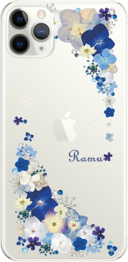 iPhone11 Pro ケース アイフォン11プロ カバー ラインストーン かわいい フラワー 花柄 らふら 名入れ 押し花風 ウィンドーフラワー | iPhone 11 Pro | 04