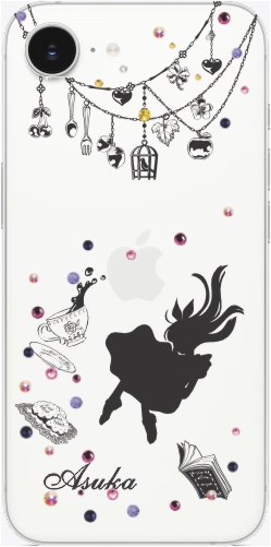 スワロフスキー使用　iPhone強化ガラスケース　数字　メンズ　モード　ブラック High スマートフォンケース, スキャッタードデザイン, iPhone