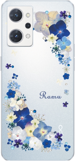 oppo押し花ハンドメイド Reno OPPO Reno7A オッポ レノ7A らふら 名入れ スマホケース