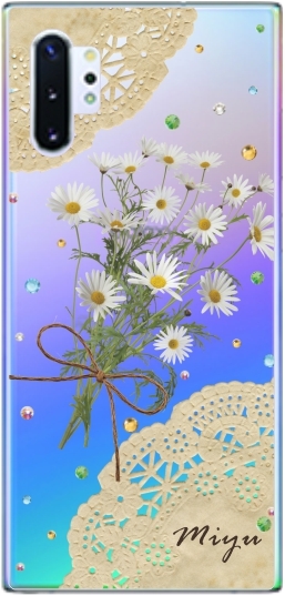 Galaxy Note10+ ケース SC-01M SCV45 ギャラクシーノート10プラス カバー ラインストーン かわいい フラワー 花柄 らふら 名入れ 押し花風 フラワーアレンジ｜laugh-life｜08