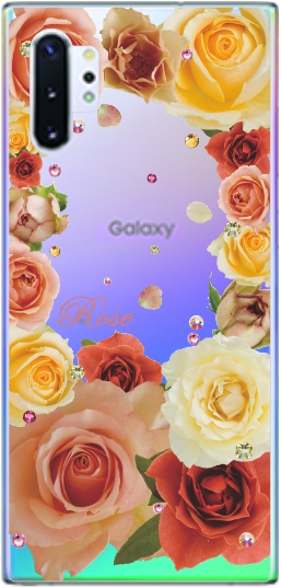 Galaxy Note10+ ケース SC-01M SCV45 ギャラクシーノート10プラス カバー ラインストーン かわいい フラワー 花柄 らふら 名入れ 押し花風 フラワーアレンジ｜laugh-life｜09