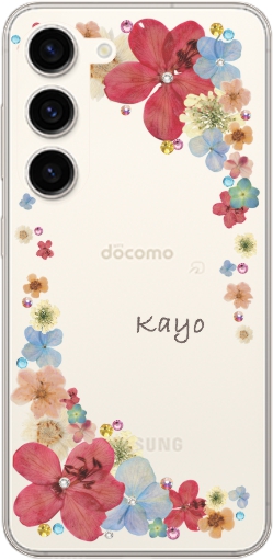 Galaxy S23 ギャラクシーS23 SC-51D SCG19 らふら 名入れ スマホケース ラインストーン スマホカバー 押し花風 ウィンドーフラワー｜laugh-life｜04