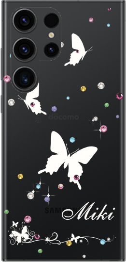 Galaxy S23 Ultra ギャラクシーS23ウルトラ SC-52D SCG20 らふら 名入れ スマホケース ラインストーン モノトーンプリント｜laugh-life｜17